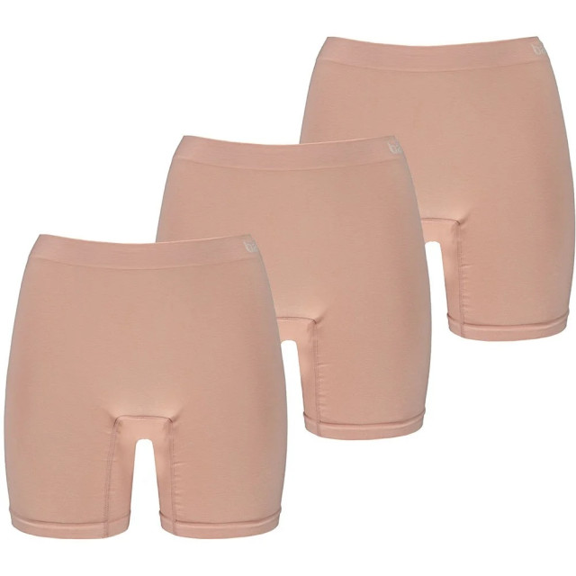 Apollo Seamless dames short bamboe onderbroek met pijpjes naadloos huidskleur 3-pack 161850004-SKIN large