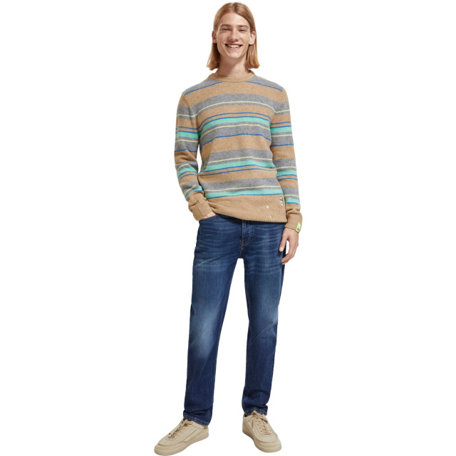 Scotch & Soda Regular fit softy wool stripes camel stripe 175377-6789 large