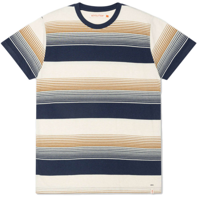 Revolution T-shirt navy striped 1335-navy large