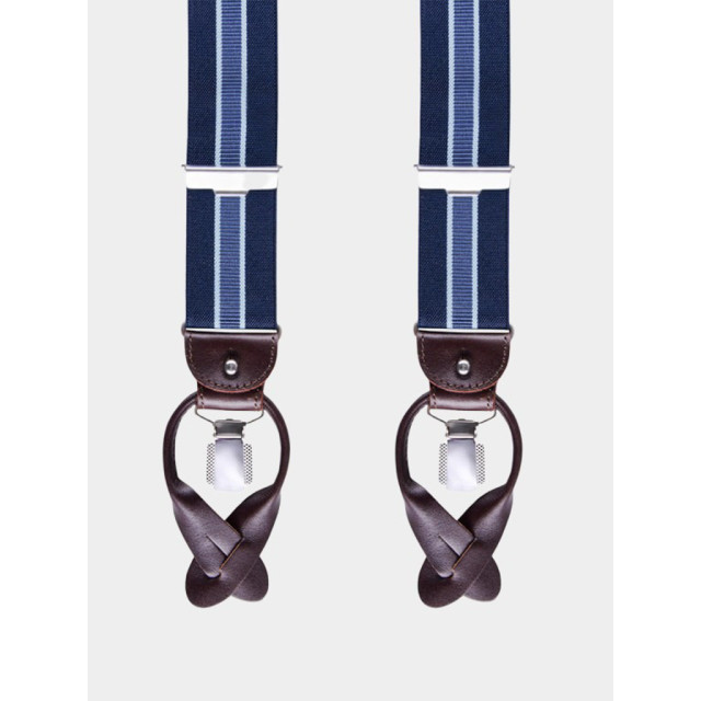 Profuomo Bretels braces luxe 36mm stripe navy pp1l00002b/410 138354 large