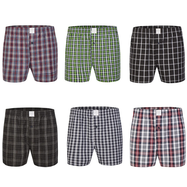 MG-1 Wijde boxershorts heren geruit 6-pack d626 multipack MG1-626 large