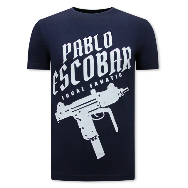 Local Fanatic Pablo escobar uzi t-shirt navy LF-2528 large