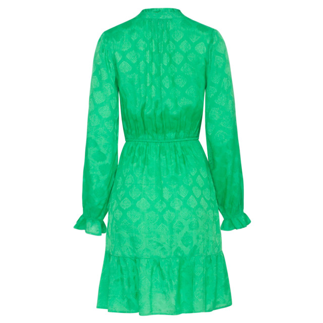 Smashed Lemon Dames satijnen groen jurk met ornament print 23678 23678-530-S large