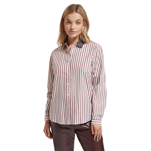 Scotch & Soda 174846 regular fit striped shirt with beaded collar 174846 Regular fit striped shirt with beaded collar large