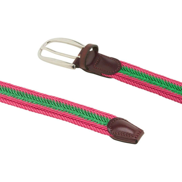 Athison Gevlochten riem 302/PINK GREEN 54/59/54 large