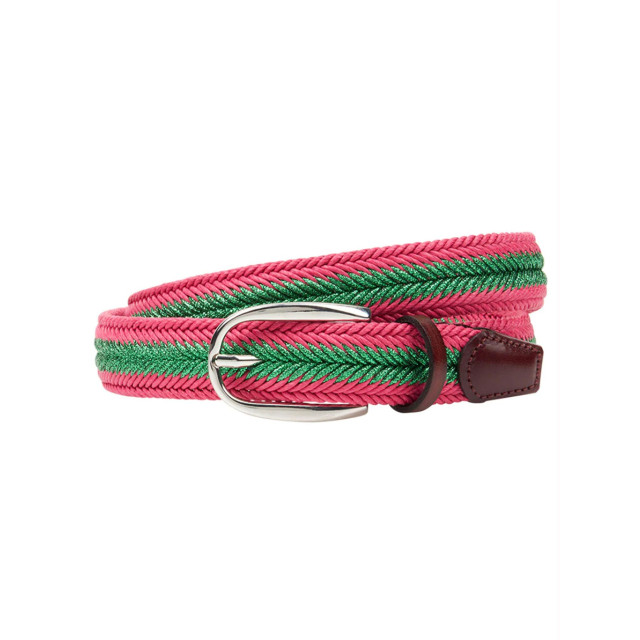 Athison Gevlochten riem 302/PINK GREEN 54/59/54 large