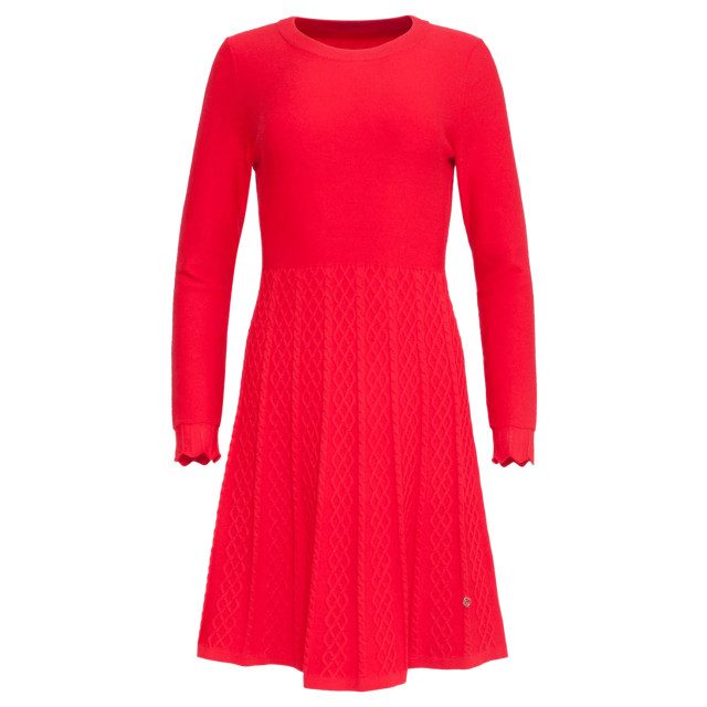 Smashed Lemon 23827 rode ronde hals jurk met uitlopende rok 23827-450-XS large