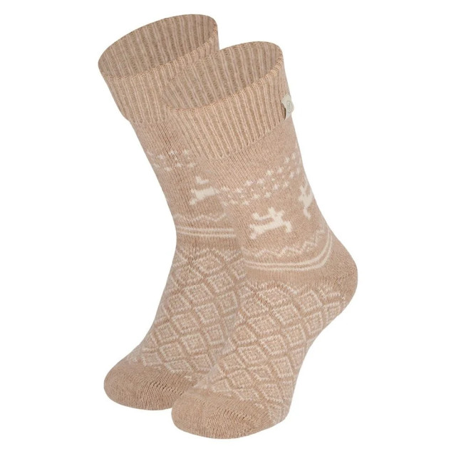 Apollo Dames wollen huissokken met omslag winter print 000124349003B large