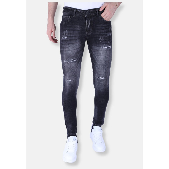 Local Fanatic Stonewash jeans slim fit met scheuren 1096 LF-DNM-1096 large