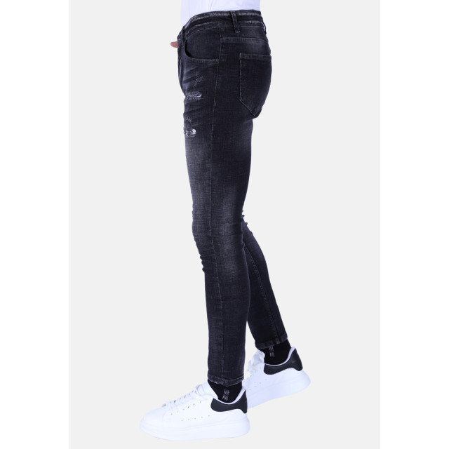 Local Fanatic Stonewash jeans slim fit met scheuren 1096 LF-DNM-1096 large