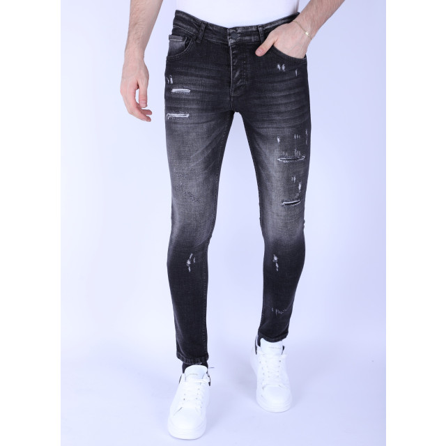 Local Fanatic Slim fit stone wash jeans met gaten 1102 LF-DNM-1102 large