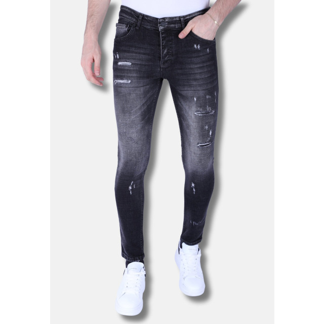 Local Fanatic Slim fit stone wash jeans met gaten 1102 LF-DNM-1102 large