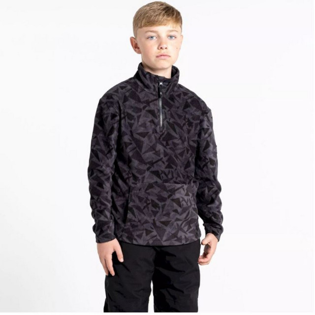 Dare2b Childrens/kids cushy geometric half zip fleece top UTRG7946_black large