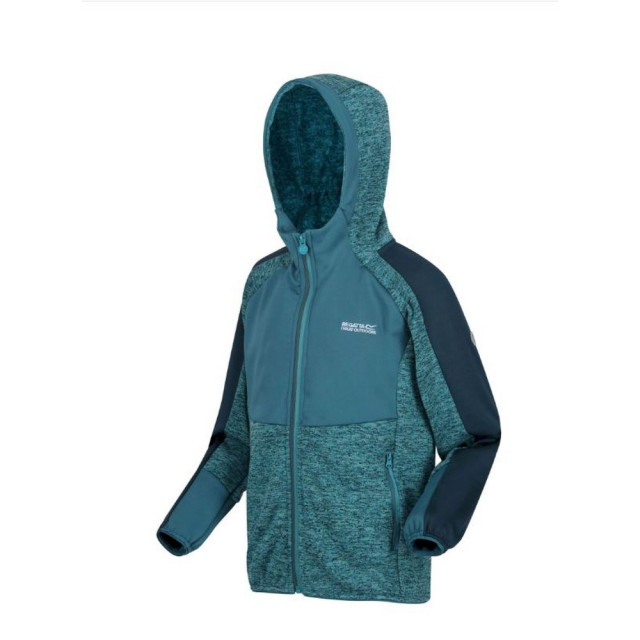 Regatta Childrens/kids dissolver vi marl fleece full zip hoodie UTRG7964_pagodabluedragonfly large
