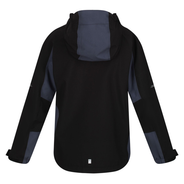 Regatta Kinder/kids highton iii waterdichte jas UTRG7540_blackindiagrey large Regatta Kinder/kids highton iii waterdichte jas UTRG7540_blackindiagrey large