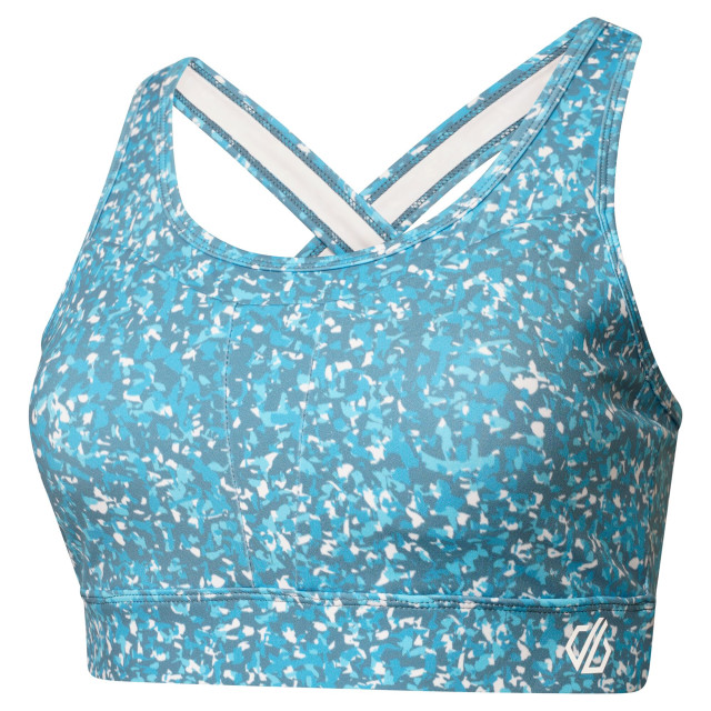 Dare2b Dames mantra fracture print gerecycleerde sport beha UTRG7272_capriblue large