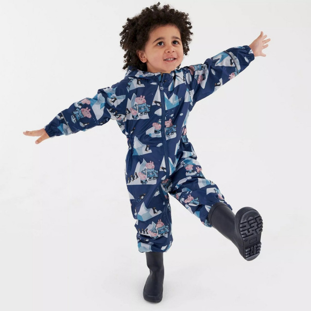 Regatta Kinder/kinder pobble peppa pig puddle suit UTRG8238_spaceblue large