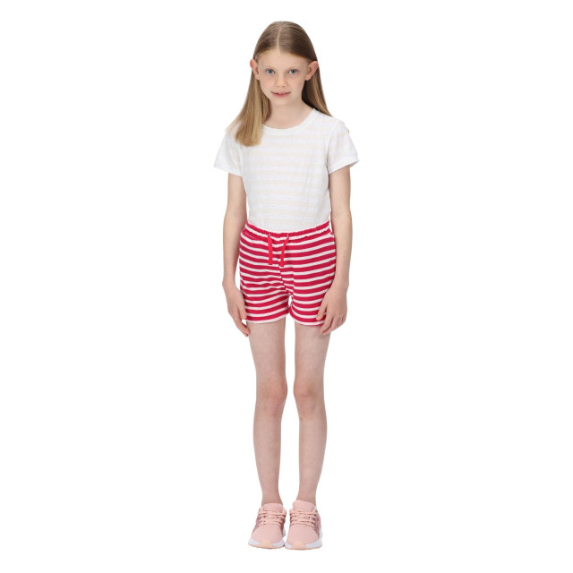 Regatta Childrens/kids dayana towelling stripe casual shorts UTRG7774_pinkfusionwhite large