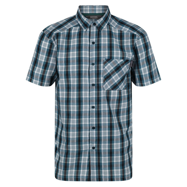 Regatta Heren mindano vi geruit overhemd met korte mouwen UTRG7020_pacificgreen large