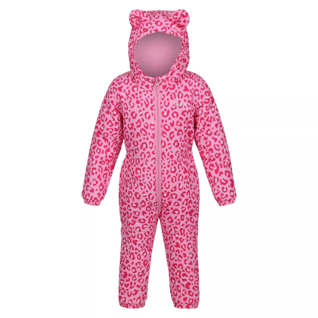 Regatta Penrose leopard print puddle suit voor kinderen/kinderen UTRG8132_dollpink large