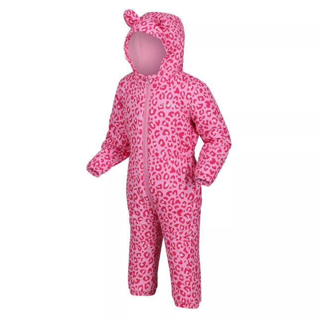 Regatta Penrose leopard print puddle suit voor kinderen/kinderen UTRG8132_dollpink large