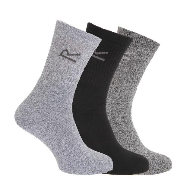 Regatta Geweldige outdoors heren katoenen rich casual sokken (3 per verpakking) UTRG786_greymarl large