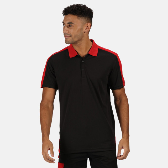 Regatta Herencontrast coolweave polo shirt UTRG3573_blackclassicred large