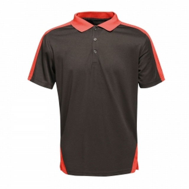 Regatta Herencontrast coolweave polo shirt UTRG3573_blackclassicred large