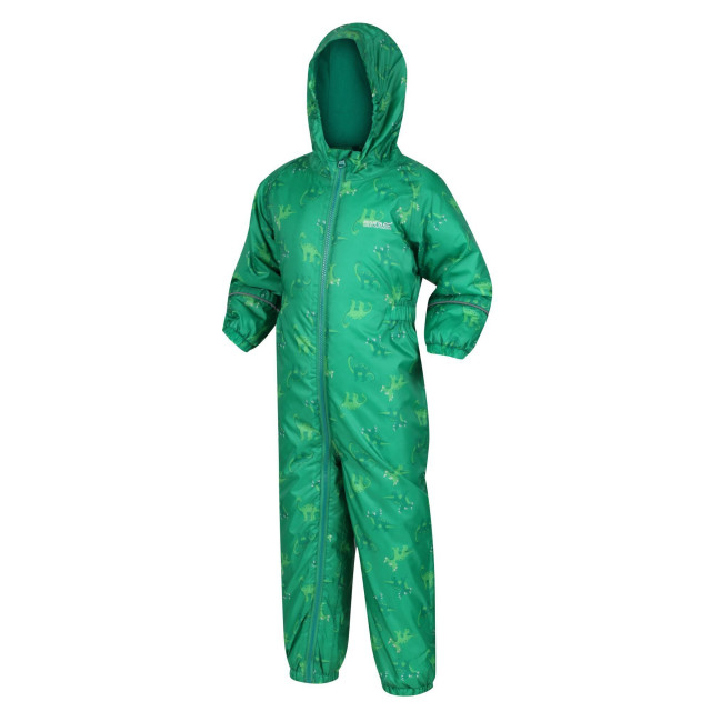 Regatta Kinder/kinderen printed splat ii hooded regenpak UTRG3634_jellybeangreen large