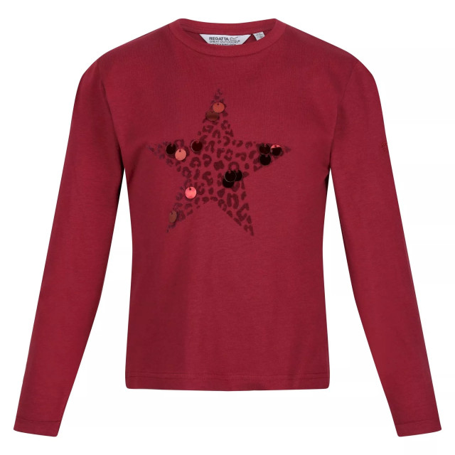 Regatta Kinderen/kinderen wenbie iii sterren t-shirt met lange mouwen UTRG8055_darkpimento large