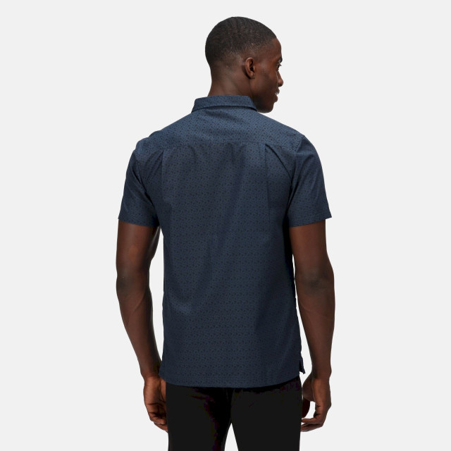 Regatta Heren mindano vi gebloemd overhemd met korte mouwen UTRG7628_moonlightdenim large