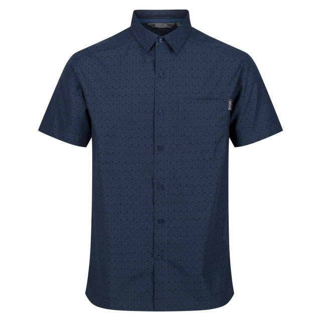 Regatta Heren mindano vi gebloemd overhemd met korte mouwen UTRG7628_moonlightdenim large