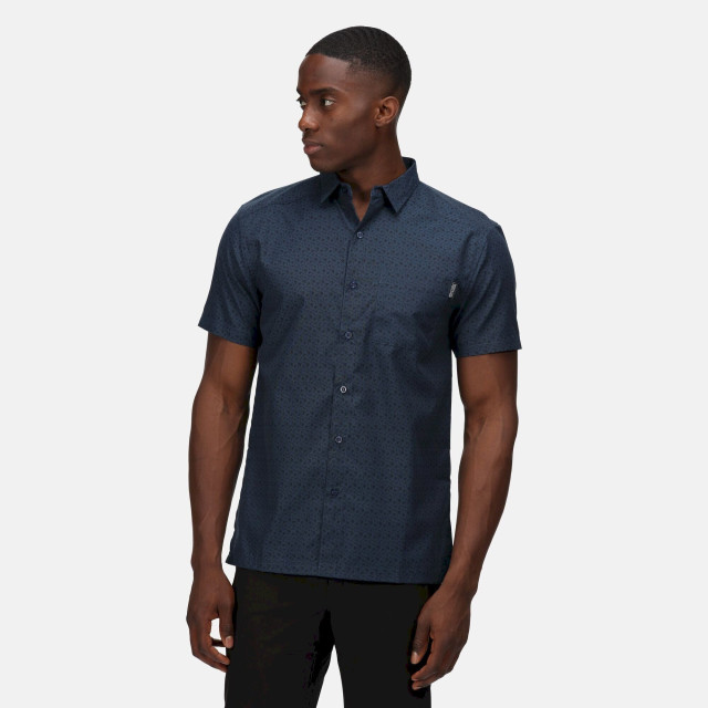 Regatta Heren mindano vi gebloemd overhemd met korte mouwen UTRG7628_moonlightdenim large