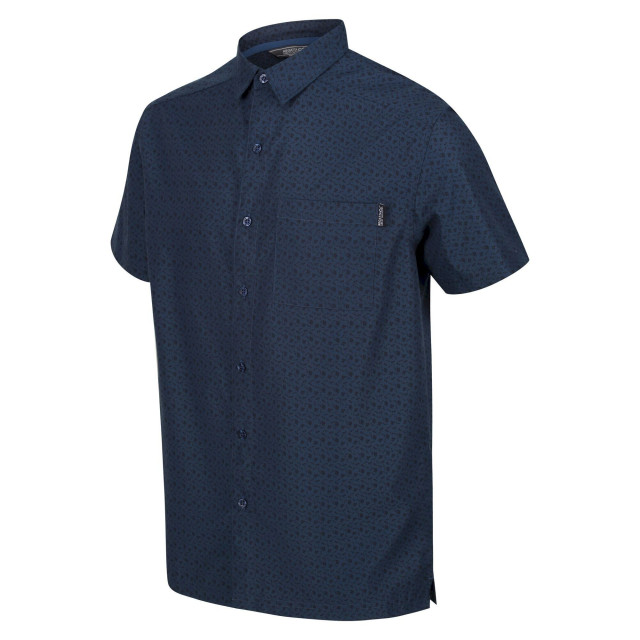 Regatta Heren mindano vi gebloemd overhemd met korte mouwen UTRG7628_moonlightdenim large