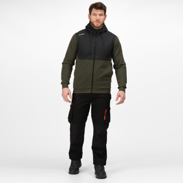 Regatta Heren full zip hoodie UTRG6171_darkkhakiblack large Regatta Heren full zip hoodie UTRG6171_darkkhakiblack large