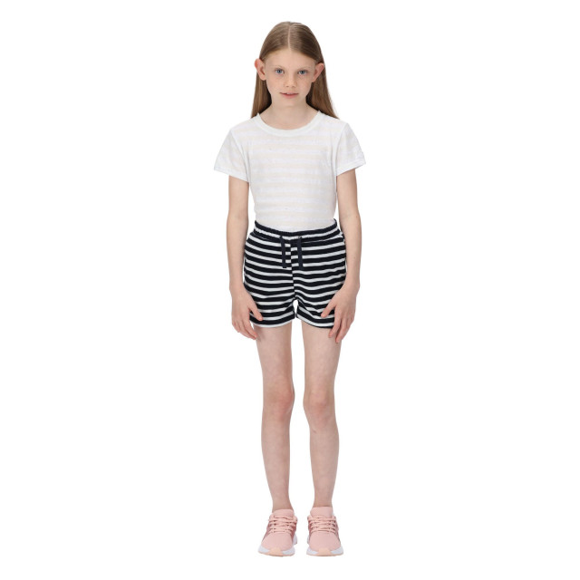 Regatta Childrens/kids dayana towelling stripe casual shorts UTRG7774_navywhite large