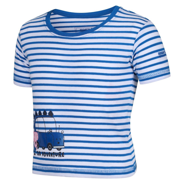 Regatta Kinder/kids peppa pig gestreept t-shirt met contrast UTRG7769_imperialbluewhite large