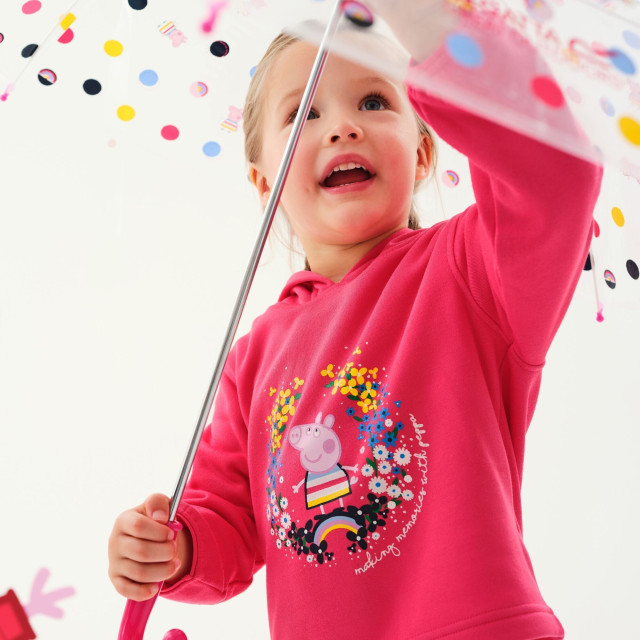 Regatta Kinder/kids peppa pig overhead hoodie UTRG5946_brightblush large