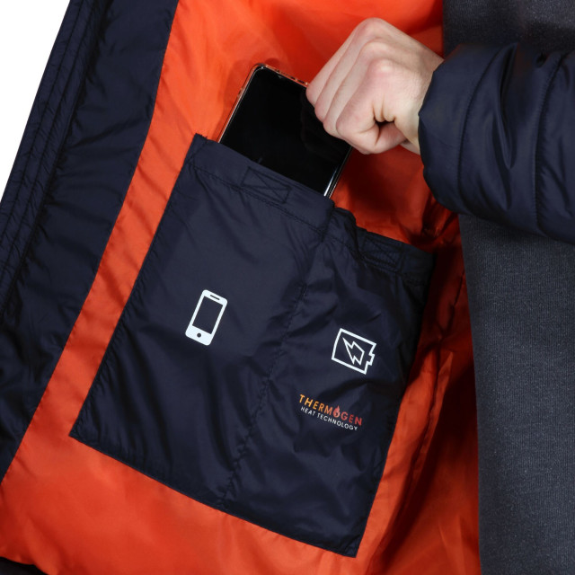 Regatta Heren thermogen verwarmd waterdicht jasje UTRG5581_navymagmaorange large