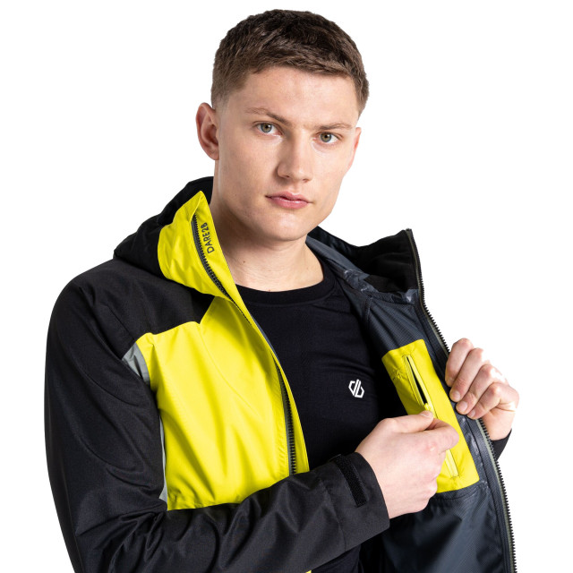 Dare2b Heren touchpoint ii waterdichte jas UTRG7325_agavegreenneonyellow large