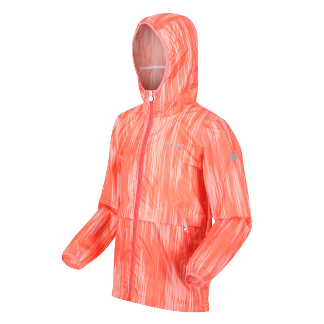 Regatta Bagley gradient packaway waterdichte jas voor kinderen/kinderen UTRG7300_neonpeach large