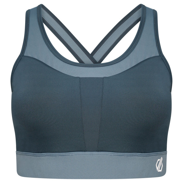 Dare2b Dames mantra contrast gerecycleerde sport beha UTRG7264_oriongreybluestone large