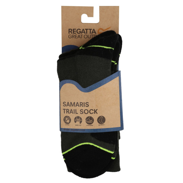 Regatta Heren blaarbescherming ii sokken (pak van 2) UTRG5823_blackelectriclime large