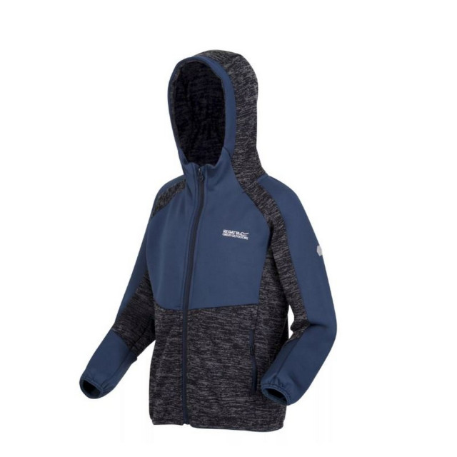 Regatta Childrens/kids dissolver vi marl fleece full zip hoodie UTRG7964_navymoonlightdenim large