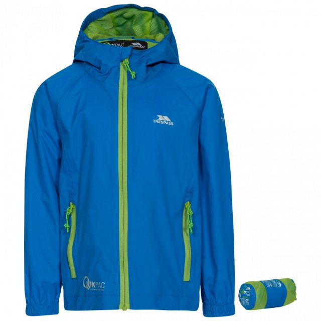 Trespass Kinderen/kinderen qikpac waterdichte packaway jacket UTTP463_cobalt large