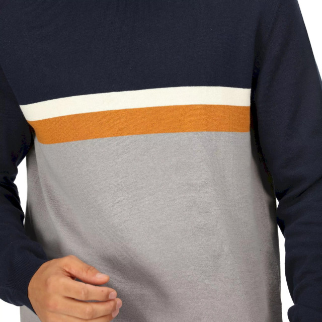 Regatta Heren kaelen colour block gebreide trui UTRG8360_navystormgrey large