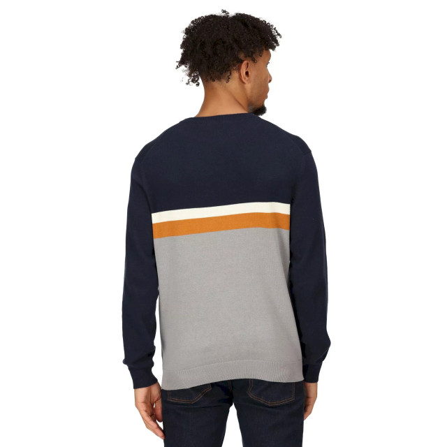 Regatta Heren kaelen colour block gebreide trui UTRG8360_navystormgrey large