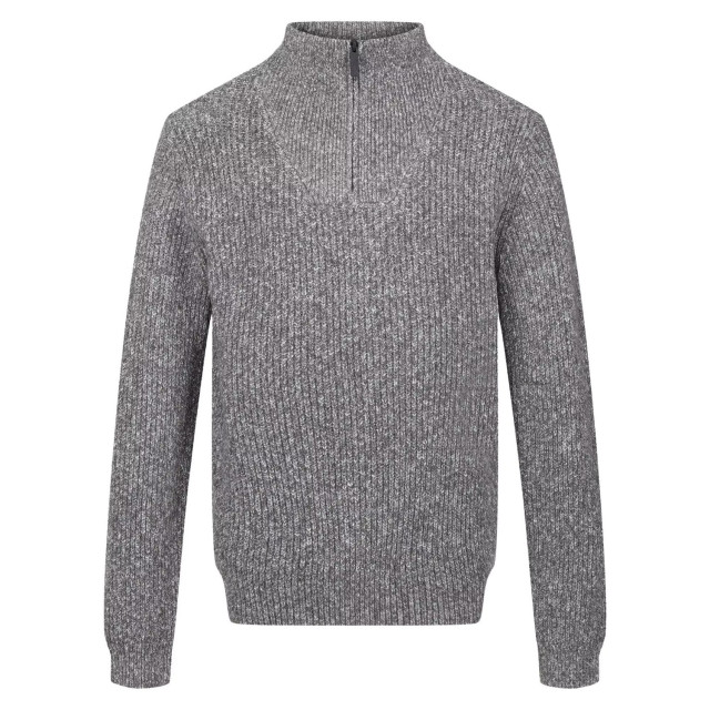 Regatta Heren kaison marl gebreide trui met halve rits UTRG8414_darkgrey large