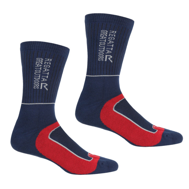 Regatta Heren samaris 2 season socks (pak van 2) UTRG5825_navydarkred large