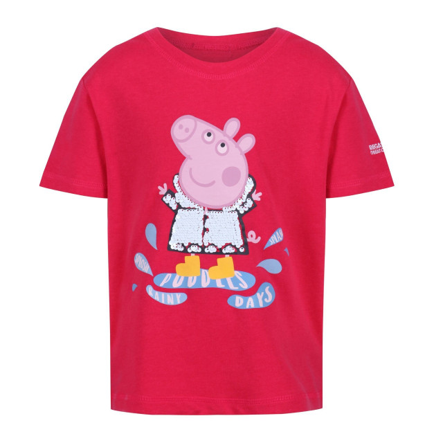 Regatta Kinder/kids peppa pig t-shirt met korte mouwen en opdruk UTRG5945_brightblush large